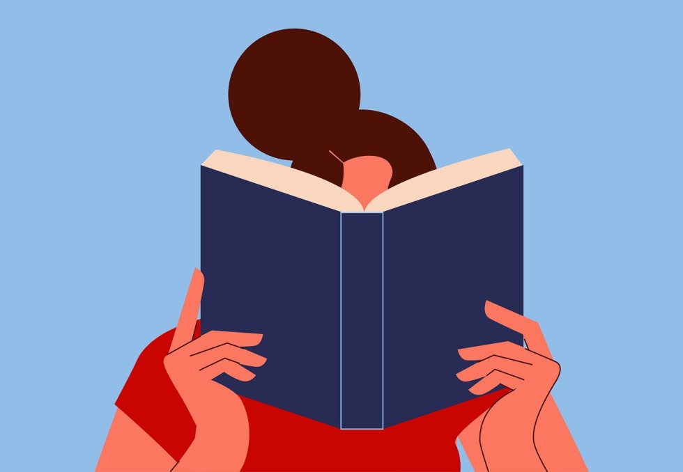Etudiante plongé dans un livre