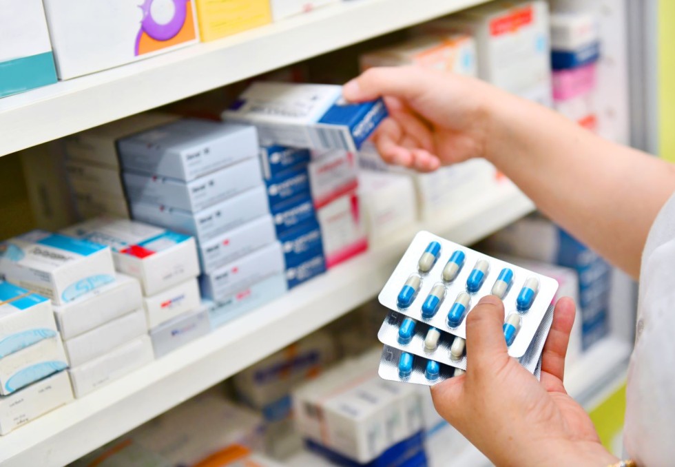 Antibiotiques en pharmacie.