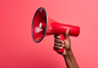 Mégaphone rouge